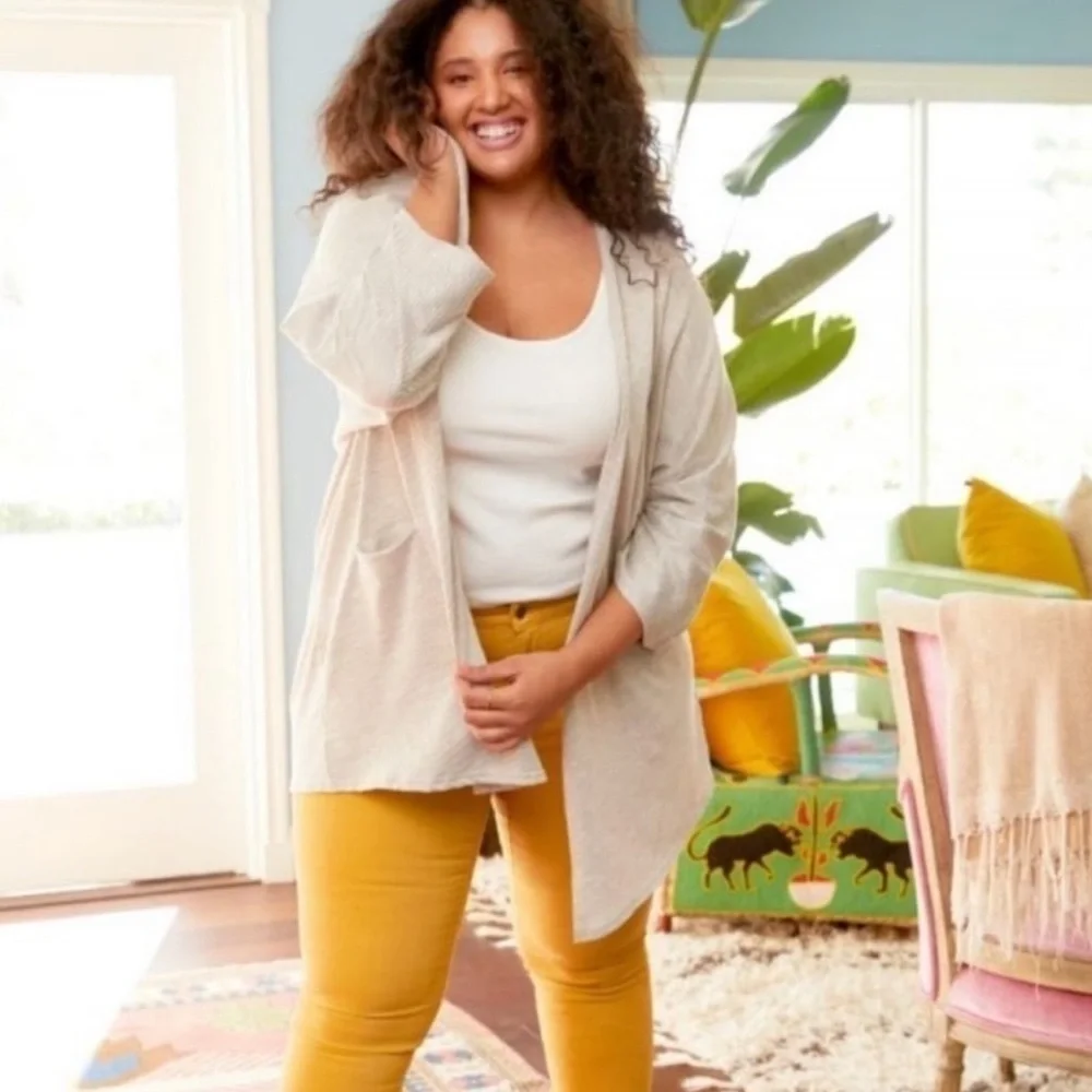 DONNI. Lightweight Open Front Stripe Cardigan - One Size